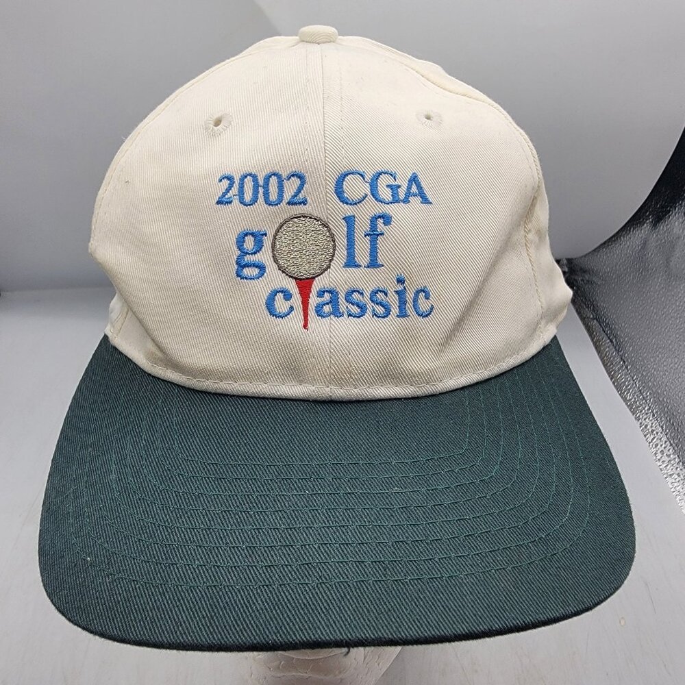 Vintage 2002 CGA Golf Classic Adults White Adjustable Hat Cap Athletic Summer